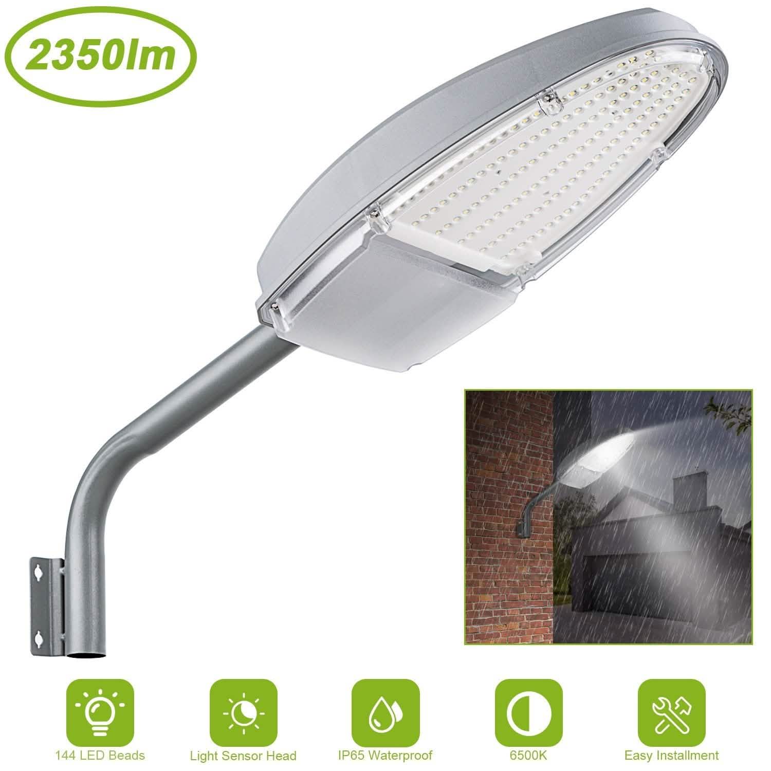 Wall Pack LED Lights 144LEDs Photocell Sensor Street Lamp IP65 Waterproof Outdoor Lighting - Tophatter Daily Deals