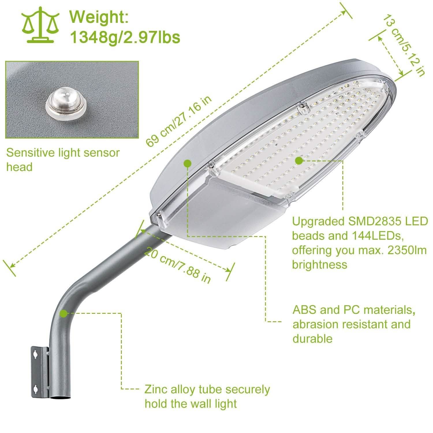 Wall Pack LED Lights 144LEDs Photocell Sensor Street Lamp IP65 Waterproof Outdoor Lighting - Tophatter Daily Deals
