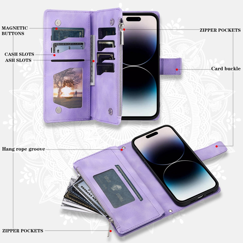 Luxury Zipper Wallet Case For IPhone Leather Card Slot Phone Bag iPhone Cases - Tophatter Daily Deals
