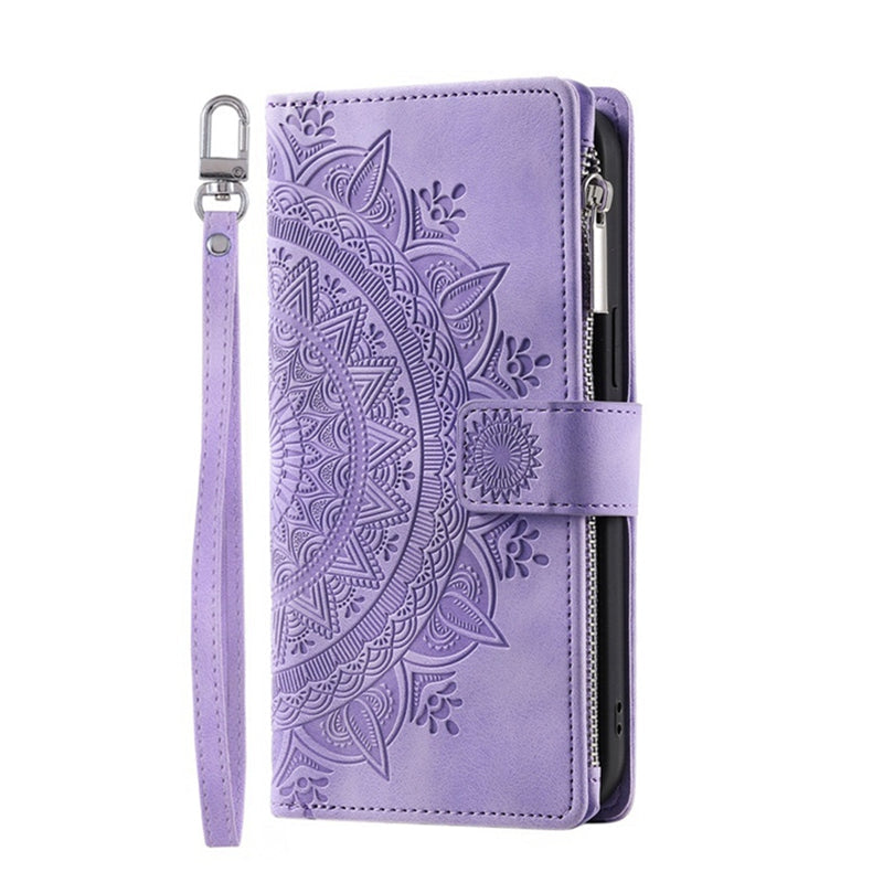 Luxury Zipper Wallet Case For IPhone Leather Card Slot Phone Bag Purple iPhone Cases - Tophatter Daily Deals