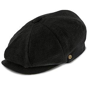 Boardwalk - Walrus Hats Black Linen/Cotton Blend 8 Panel Newsboy Cap Newsboy - Tophatter Daily Deals
