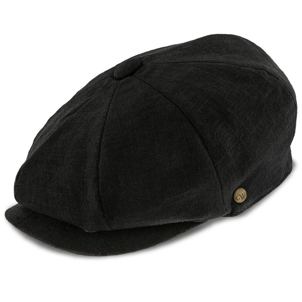 Boardwalk - Walrus Hats Black Linen/Cotton Blend 8 Panel Newsboy Cap Newsboy - Tophatter Daily Deals
