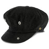 Boardwalk - Walrus Hats Black Linen/Cotton Blend 8 Panel Newsboy Cap Black Newsboy - Tophatter Daily Deals