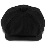 Boardwalk - Walrus Hats Black Linen/Cotton Blend 8 Panel Newsboy Cap Newsboy - Tophatter Daily Deals