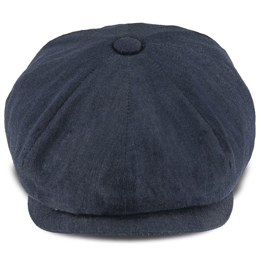 Denim Eight - Walrus Hats Navy Cotton 8 Panel Newsboy Cap Newsboy - Tophatter Daily Deals