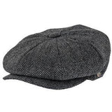 Shelby - Walrus Hat Wool Blend 8 Panel Newsboy Cap Grey Herringbone Newsboy - Tophatter Daily Deals