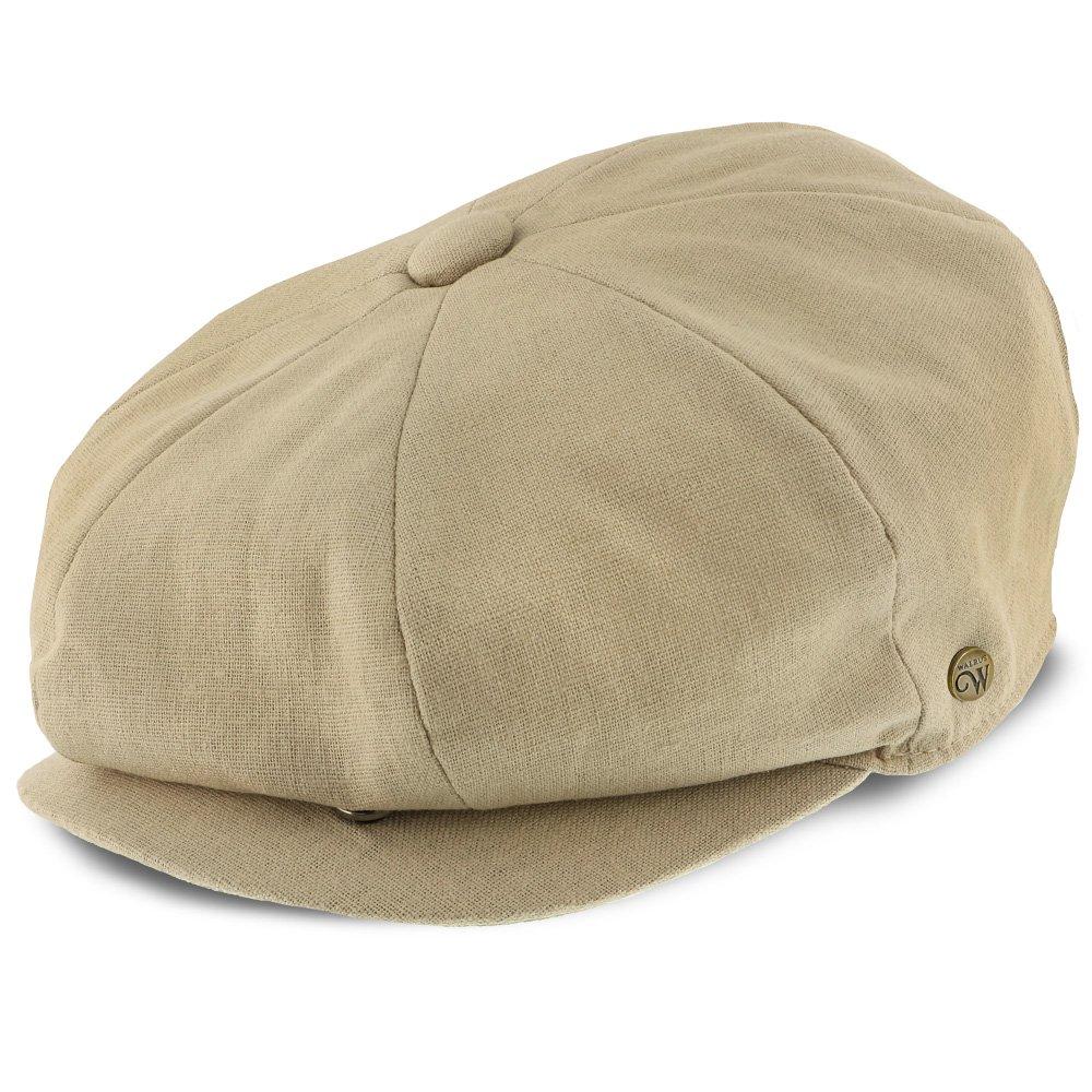 Hampton - Walrus Hats Sand Linen 8 Panel Newsboy Cap Sand Newsboy - Tophatter Daily Deals
