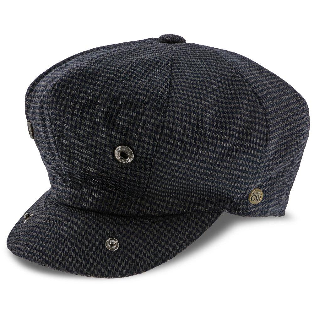 Oxford - Walrus Hats Navy/Green Houndstooth Polyester 8 Panel Newsboy Cap Navy Green Newsboy - Tophatter Daily Deals