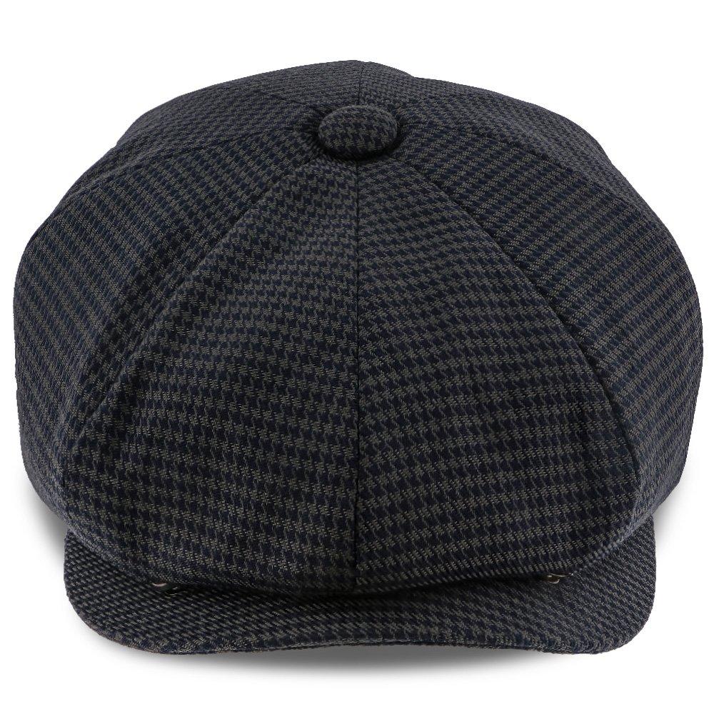 Oxford - Walrus Hats Navy/Green Houndstooth Polyester 8 Panel Newsboy Cap Newsboy - Tophatter Daily Deals