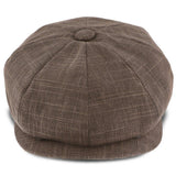 Regal - Walrus Hats Linen/Cotton 8 Panel Newsboy Cap Mocha Newsboy - Tophatter Daily Deals