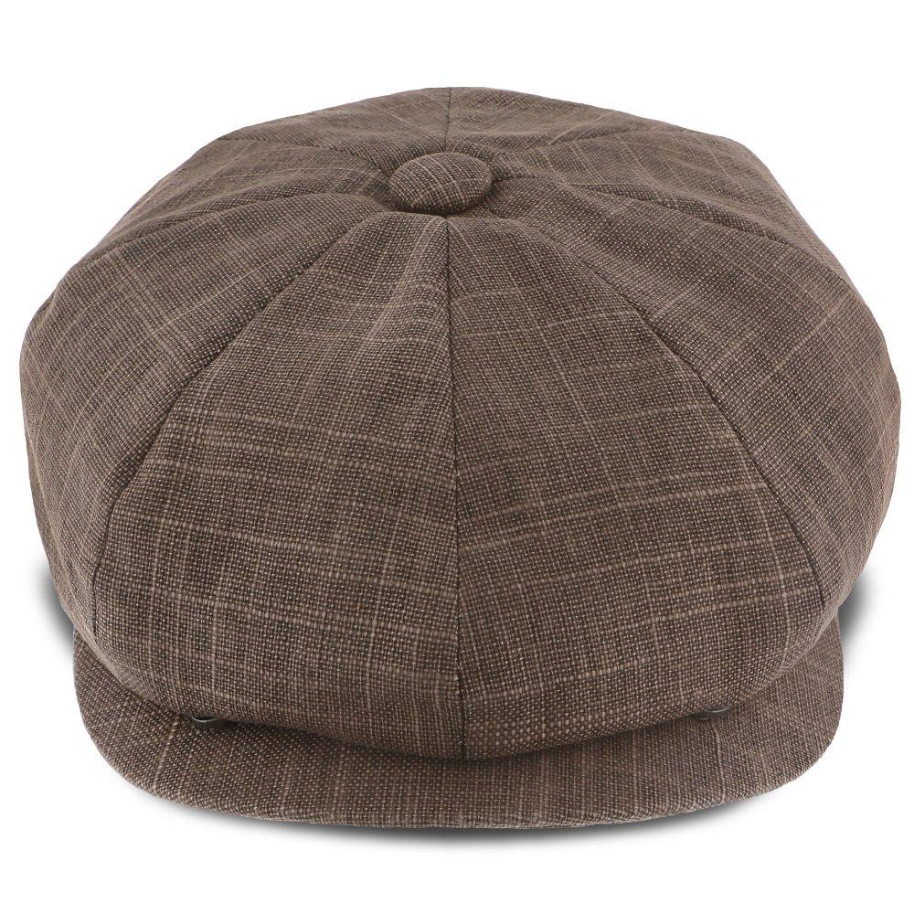 Regal - Walrus Hats Linen/Cotton 8 Panel Newsboy Cap Mocha Newsboy - Tophatter Daily Deals