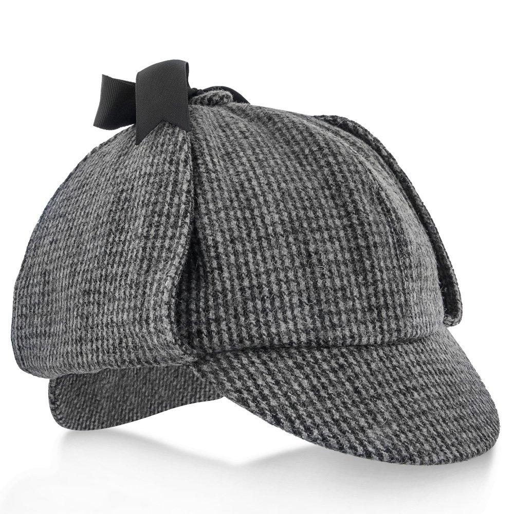 Fox & Hound - Walrus Hats Multi-colored Wool Blend Checkered Sherlock Holmes Deerstalker Hat Sherlock - Tophatter Daily Deals