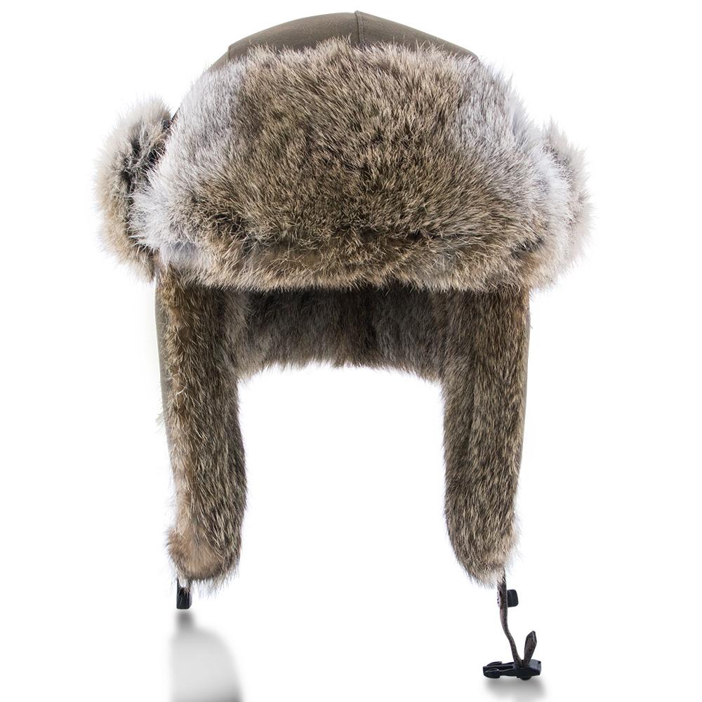 Walrus Hats Genuine Rabbit Fur Brown Trapper Hat Trapper - Tophatter Daily Deals