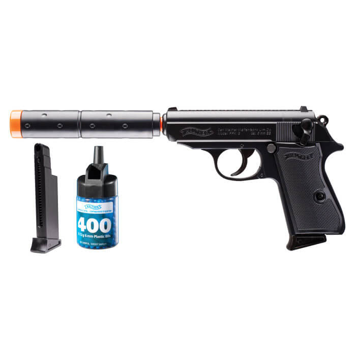 Walther PPK/S Operative Spring Airsoft Pistol Combat Kit - TOPHATTER'S ARMORY DEALS Collectible Weapons - Tophatter Daily Deals