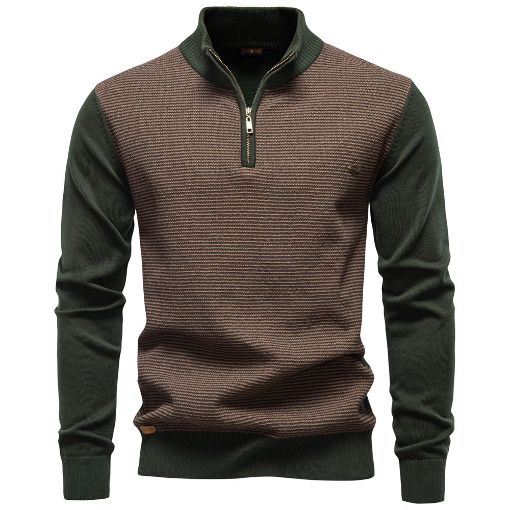 Warm Luxury Cotton Autumn Winter Casual Turtleneck Mens Sweaters Army Green Men's Clothing - Tophatter Daily Deals