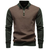 Warm Luxury Cotton Autumn Winter Casual Turtleneck Mens Sweaters Army Green Men's Clothing - Tophatter Daily Deals