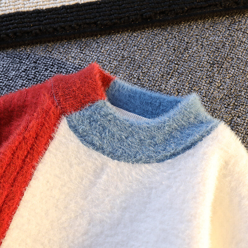 Winter Warm Round Neck Knitted Sweater Men's Clothing - Tophatter Daily Deals