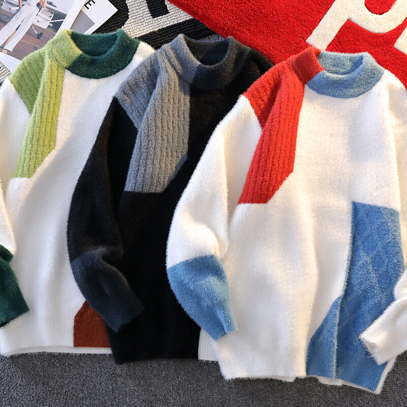 Winter Warm Round Neck Knitted Sweater Men's Clothing - Tophatter Daily Deals