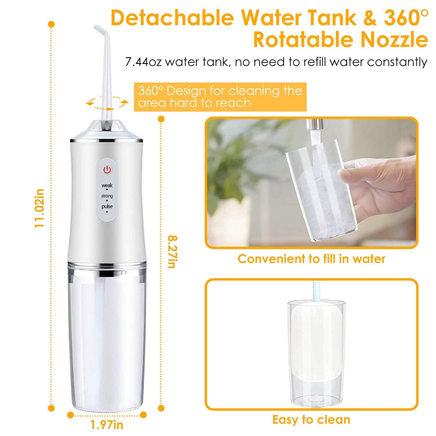 Water Flosser Cordless Dental Oral Irrigator Waterproof Teeth Cleaner Beauty & Personal Care - Tophatter Daily Deals