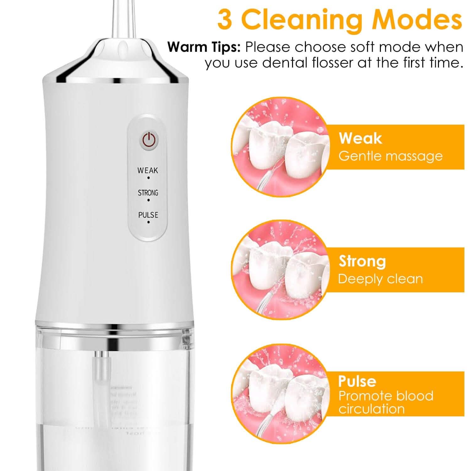 Water Flosser Cordless Dental Oral Irrigator Waterproof Teeth Cleaner Beauty & Personal Care - Tophatter Daily Deals