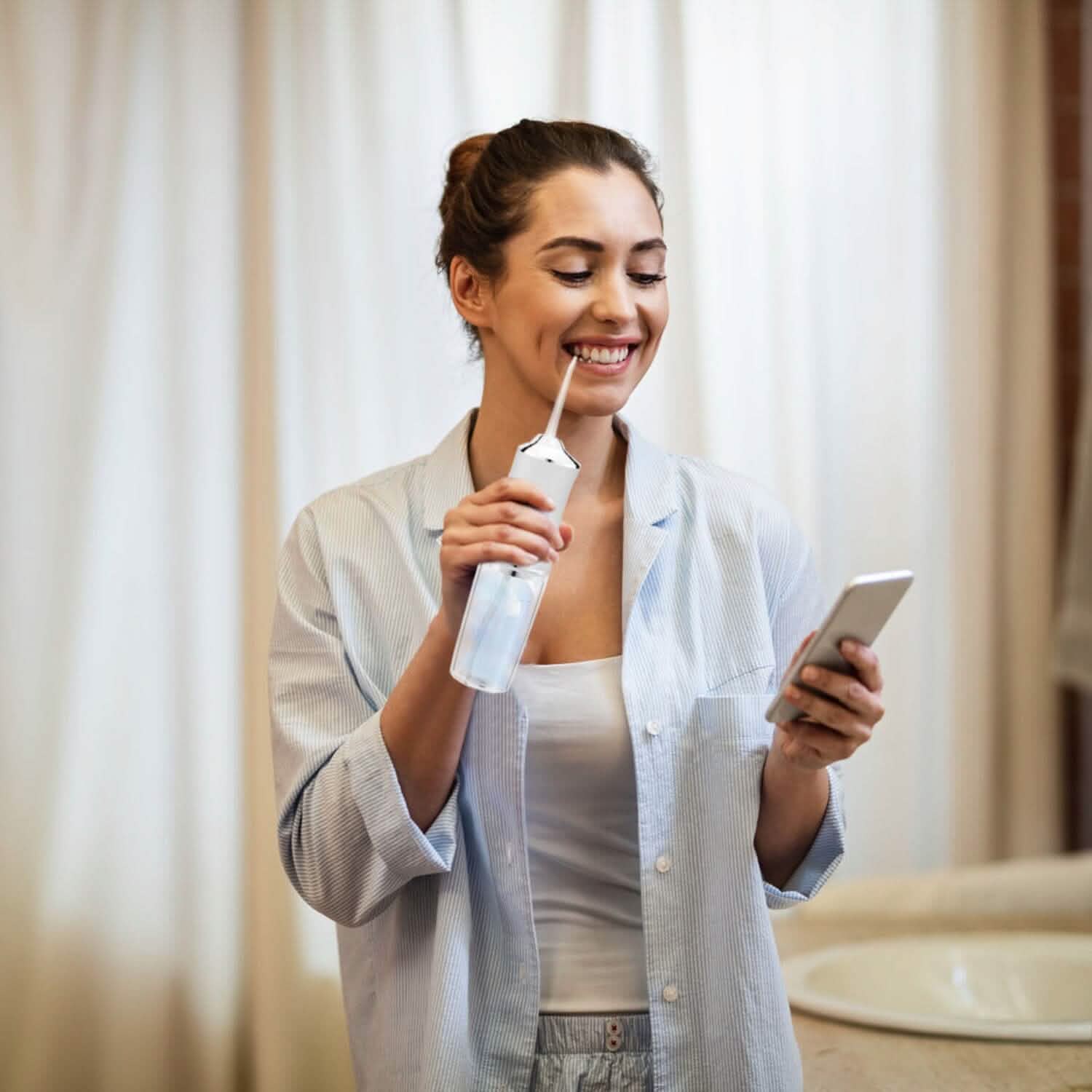 Water Flosser Cordless Dental Oral Irrigator Waterproof Teeth Cleaner Beauty & Personal Care - Tophatter Daily Deals