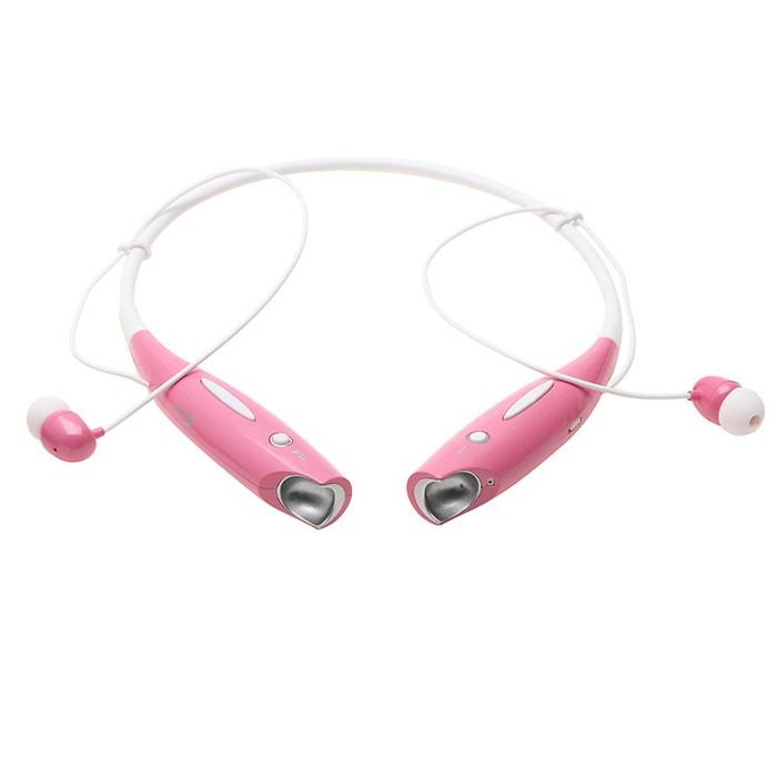 Water-Resistant Behind-the-Neck Bluetooth Stereo Headset Pink On-Ear Headphones - Tophatter Daily Deals