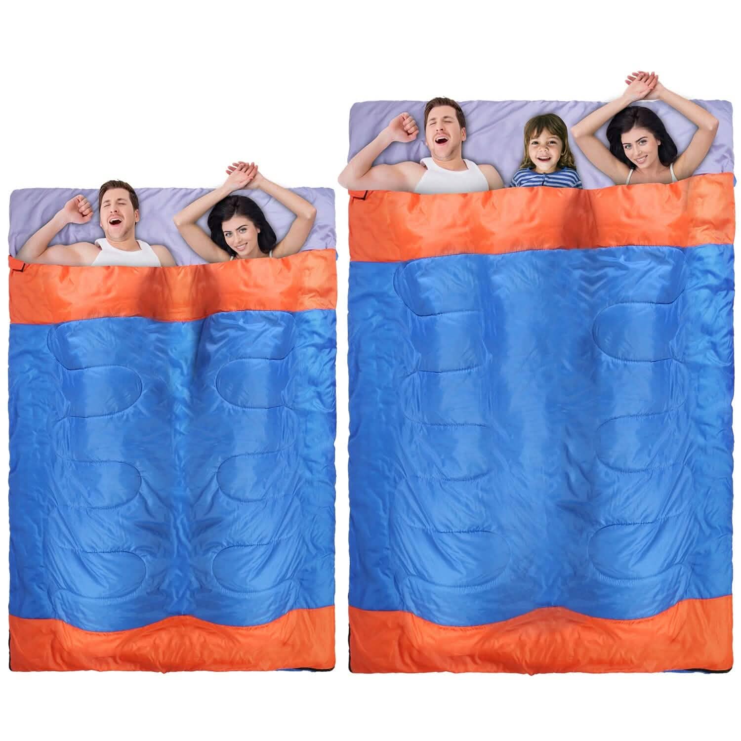 Water Resistant Camping Cotton Liner Sleeping Bag with Sack Outdoor Recreation - Tophatter Daily Deals