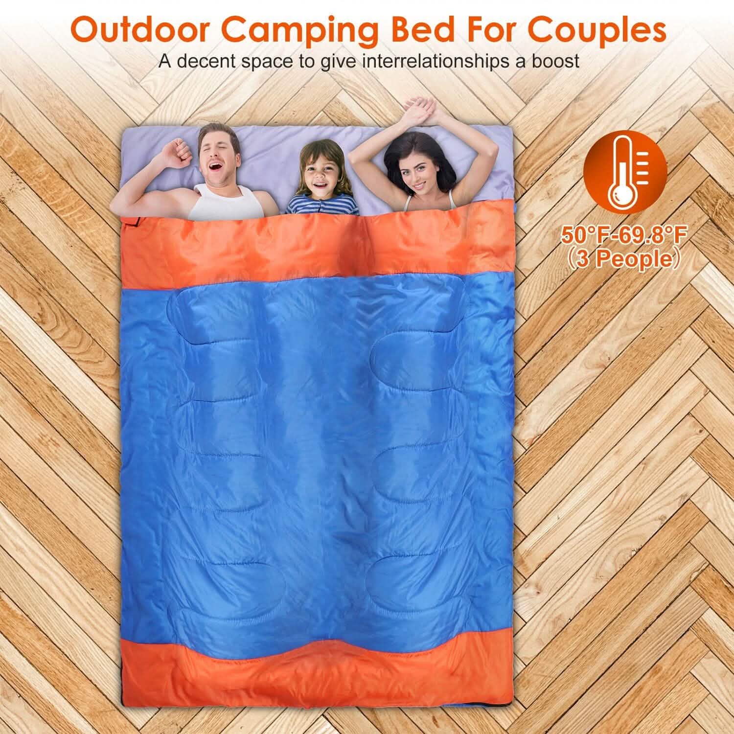 Water Resistant Camping Cotton Liner Sleeping Bag with Sack Outdoor Recreation - Tophatter Daily Deals