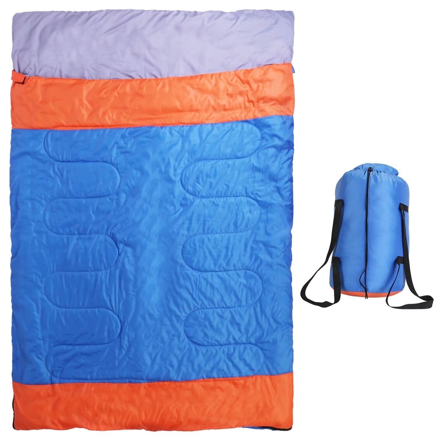 Water Resistant Camping Cotton Liner Sleeping Bag with Sack Outdoor Recreation - Tophatter Daily Deals