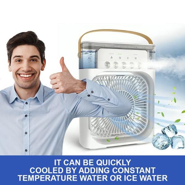 Water Air Cooler Fan - 3 in 1 Ice Cold Cooling Air Conditioner Humidifier Portable Mini Air Cooler Fan Summer & Swimming - Tophatter Daily Deals
