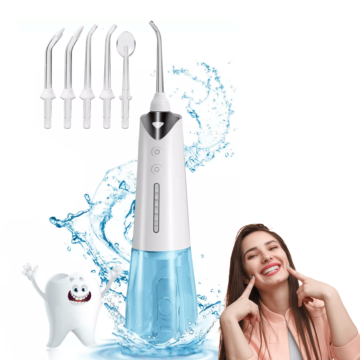 Waterpik Cordless Water Flosser - Cordless Water Flosser Dental Oral Irrigator for Teeth Cleaner 8 Jet Tips Dental Tools - Tophatter Daily Deals