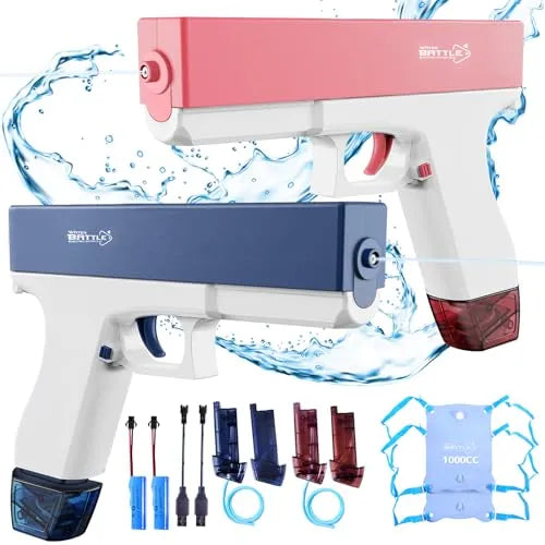 Set of 2 Automatic Water Guns – Large Capacity – Long Range – Rechargeable Toys & Games - Tophatter Daily Deals