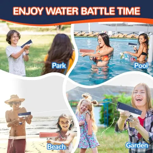 Set of 2 Automatic Water Guns – Large Capacity – Long Range – Rechargeable Toys & Games - Tophatter Daily Deals