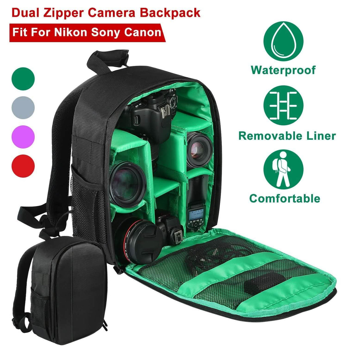 Waterproof Camera Backpack Shockproof Protection Cameras & Drones - Tophatter Daily Deals