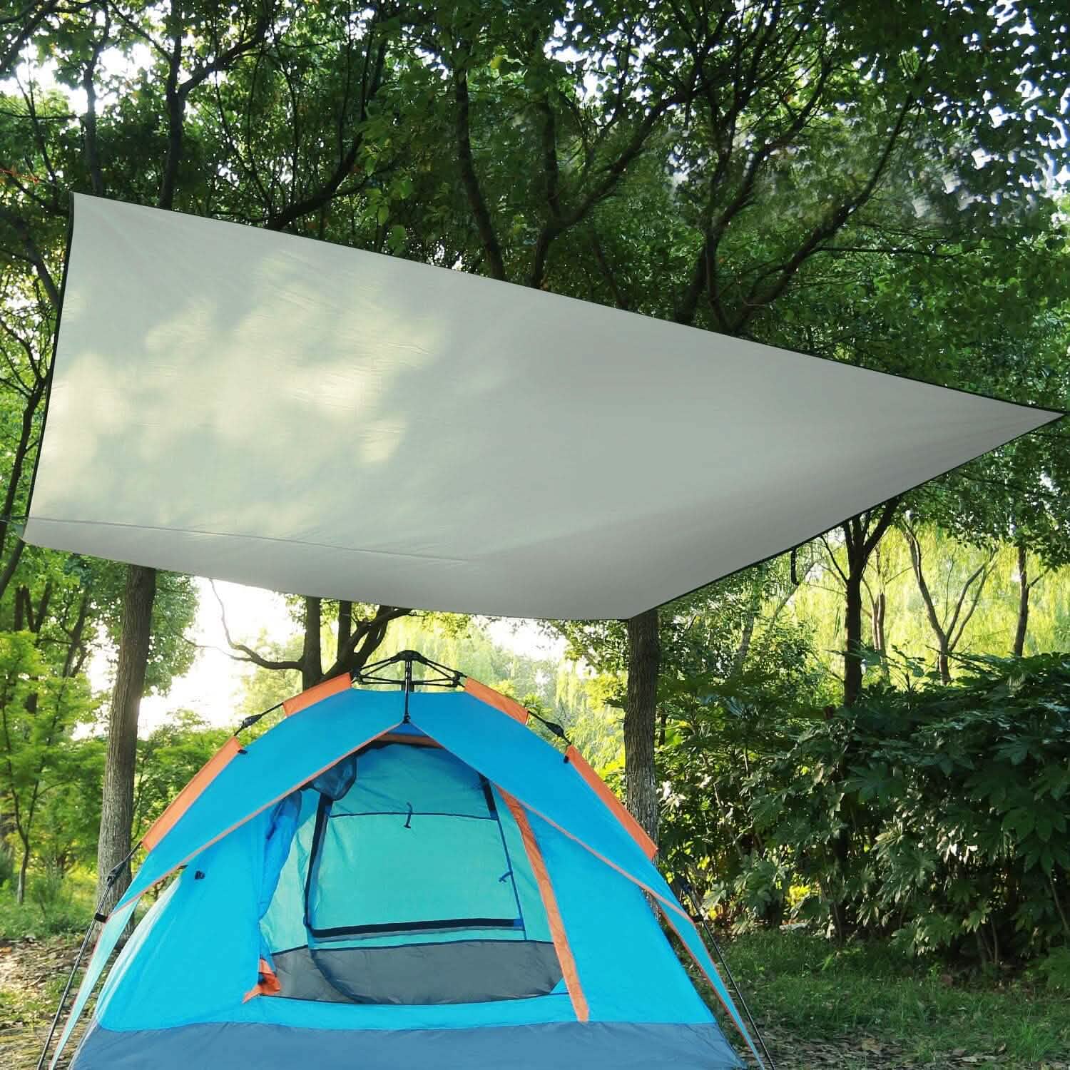 Waterproof Camping Tarp Kit Tent Canopy Awning Portable Rain Fly Outdoor Recreation - Tophatter Daily Deals