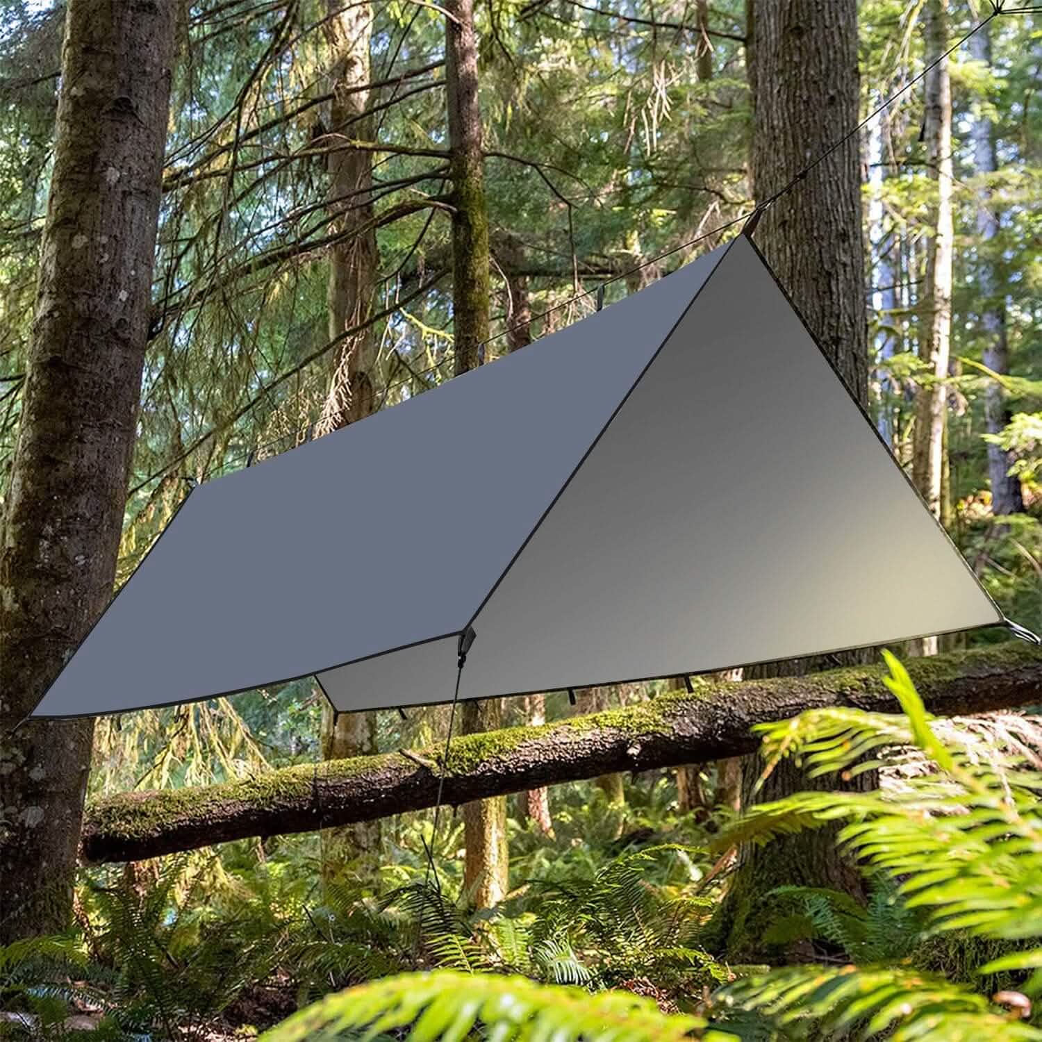 Waterproof Camping Tarp Kit Tent Canopy Awning Portable Rain Fly Outdoor Recreation - Tophatter Daily Deals