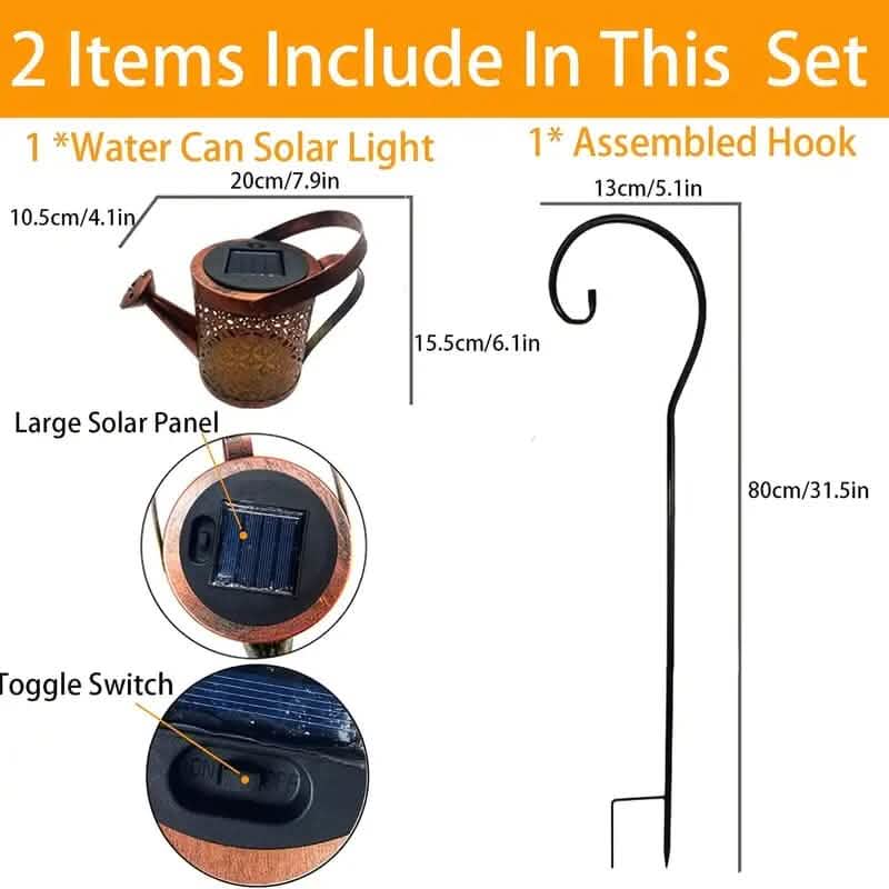 Waterproof Copper Solar Watering Can Light Solar Outdoor Lights - Tophatter Daily Deals