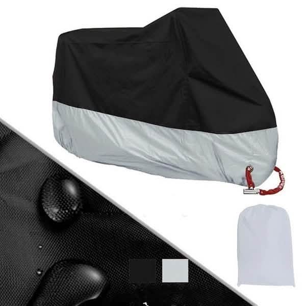 Waterproof Dustproof Motorcycle Bicycle Bike Cover Black Silver Outdoor Recreation - Tophatter Daily Deals