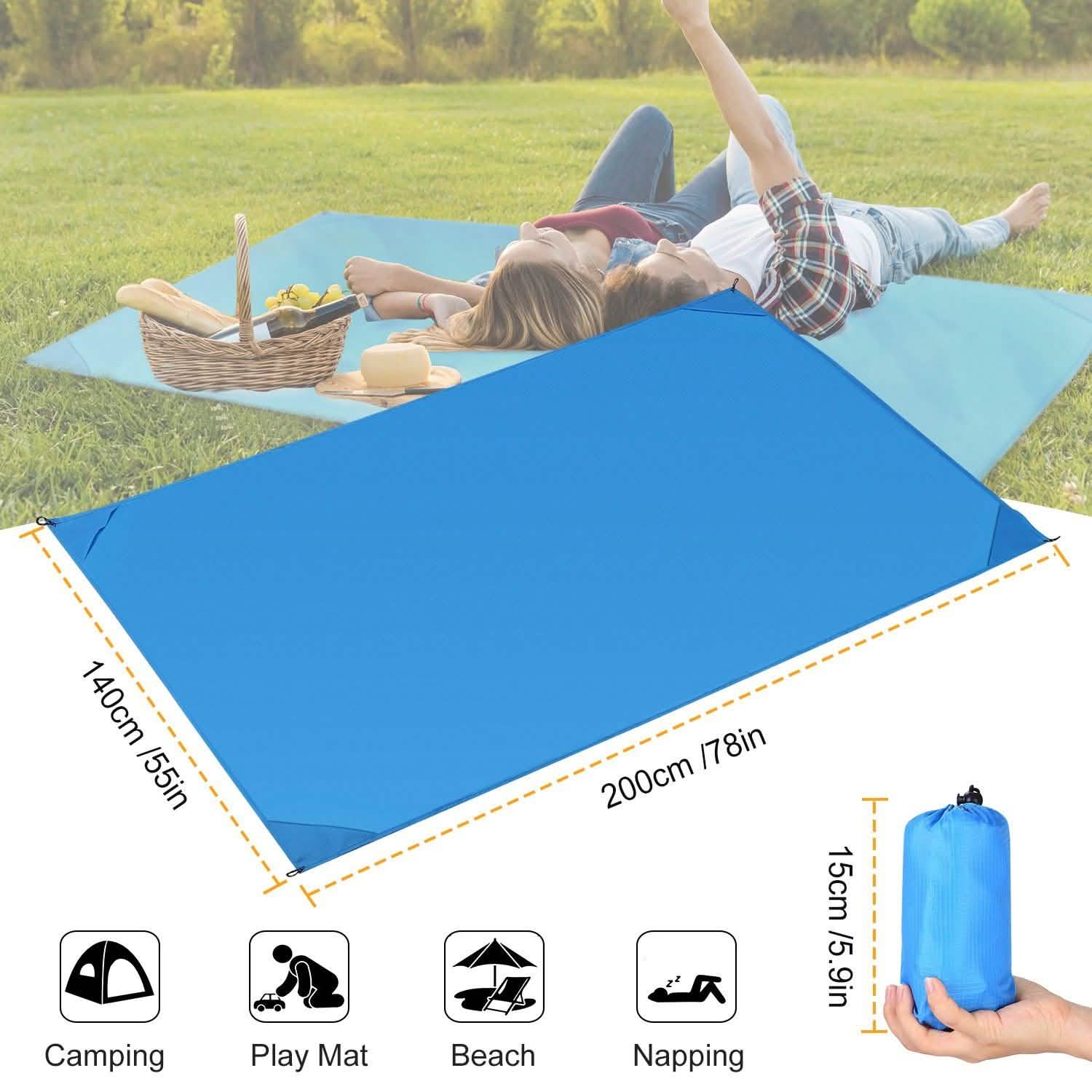 Waterproof Foldable Camping Rug Pocket Sand Proof Picnic Mat Outdoor Recreation - Tophatter Daily Deals