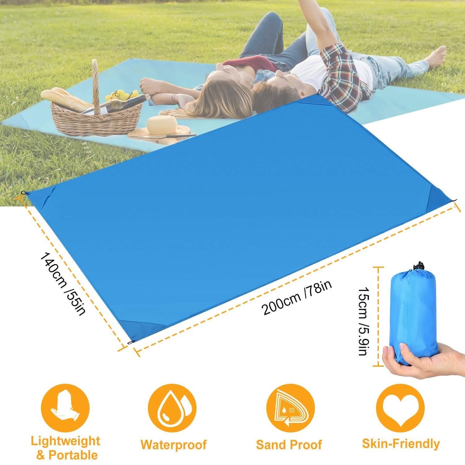 Waterproof Foldable Camping Rug Pocket Sand Proof Picnic Mat Outdoor Recreation - Tophatter Daily Deals