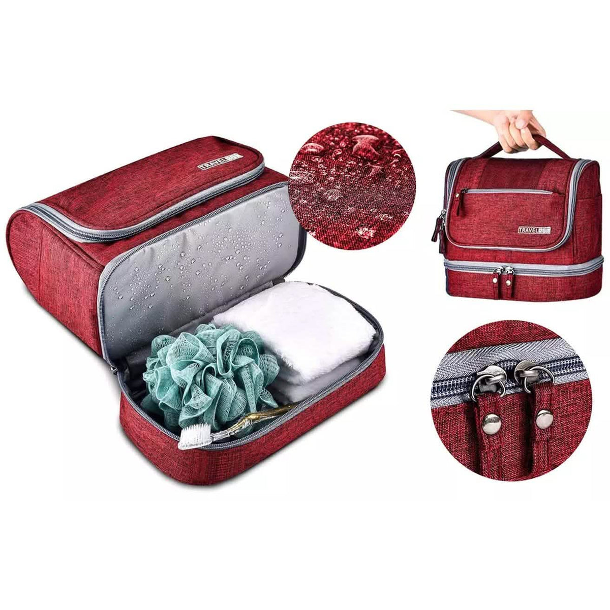Waterproof Hanging Travel Toiletry Bag for Men and Women Beauty & Personal Care - Tophatter Daily Deals