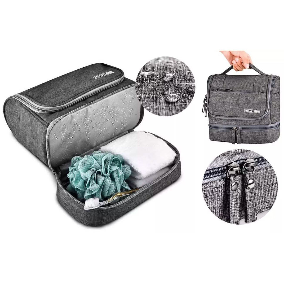 Waterproof Hanging Travel Toiletry Bag for Men and Women Beauty & Personal Care - Tophatter Daily Deals