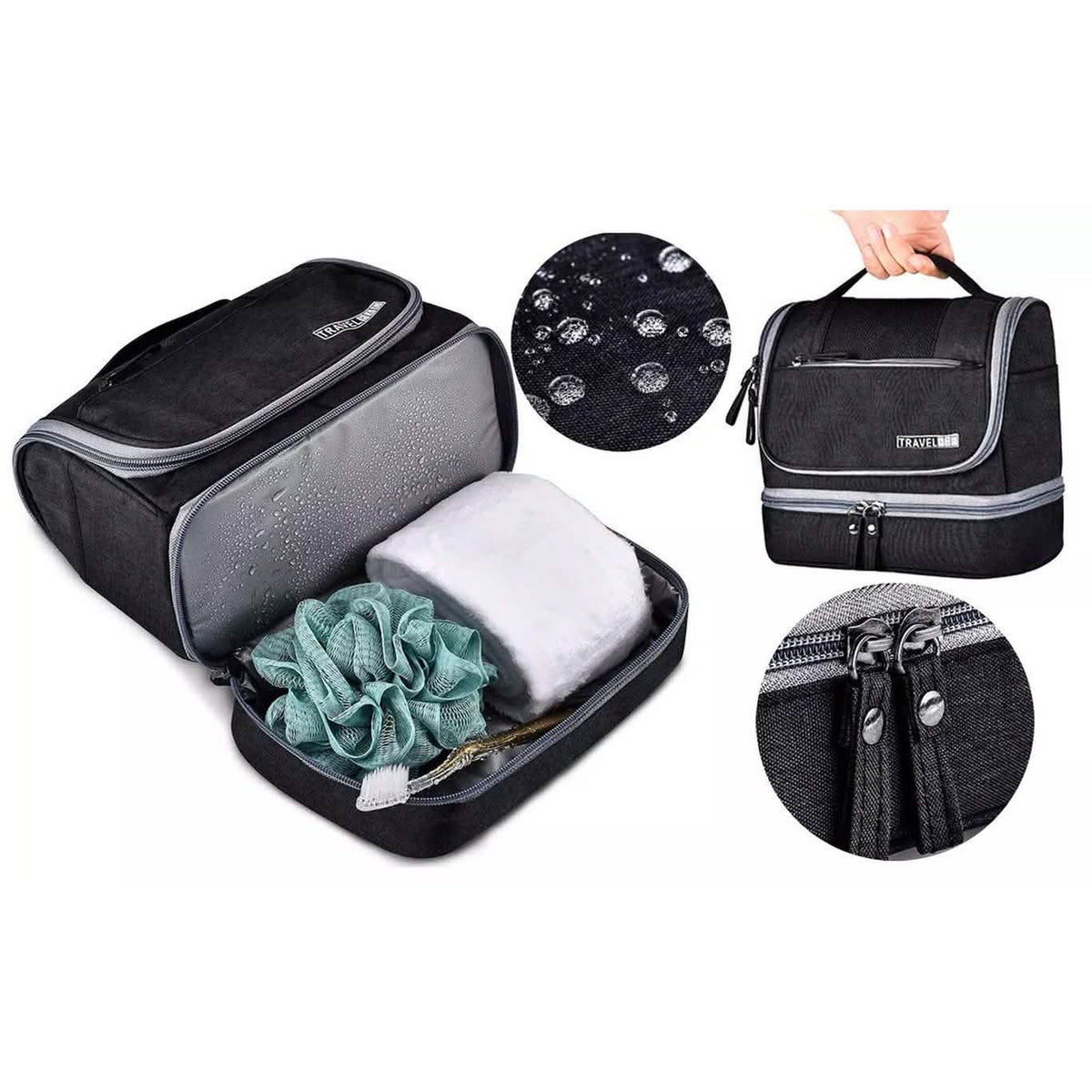 Waterproof Hanging Travel Toiletry Bag for Men and Women Beauty & Personal Care - Tophatter Daily Deals