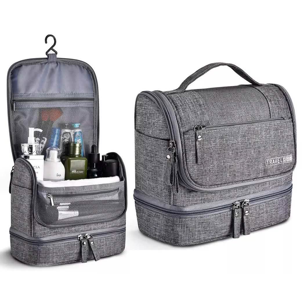 Waterproof Hanging Travel Toiletry Bag for Men and Women Gray Beauty & Personal Care - Tophatter Daily Deals