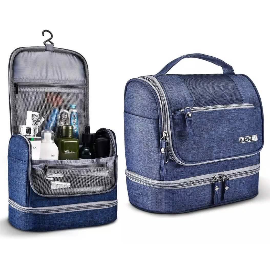 Waterproof Hanging Travel Toiletry Bag for Men and Women Navy Beauty & Personal Care - Tophatter Daily Deals