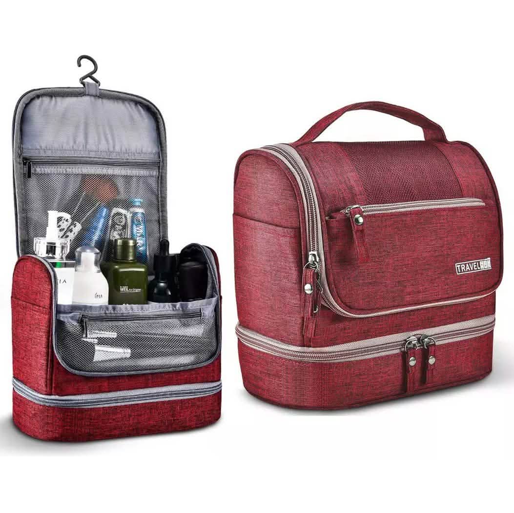 Waterproof Hanging Travel Toiletry Bag for Men and Women Red Beauty & Personal Care - Tophatter Daily Deals