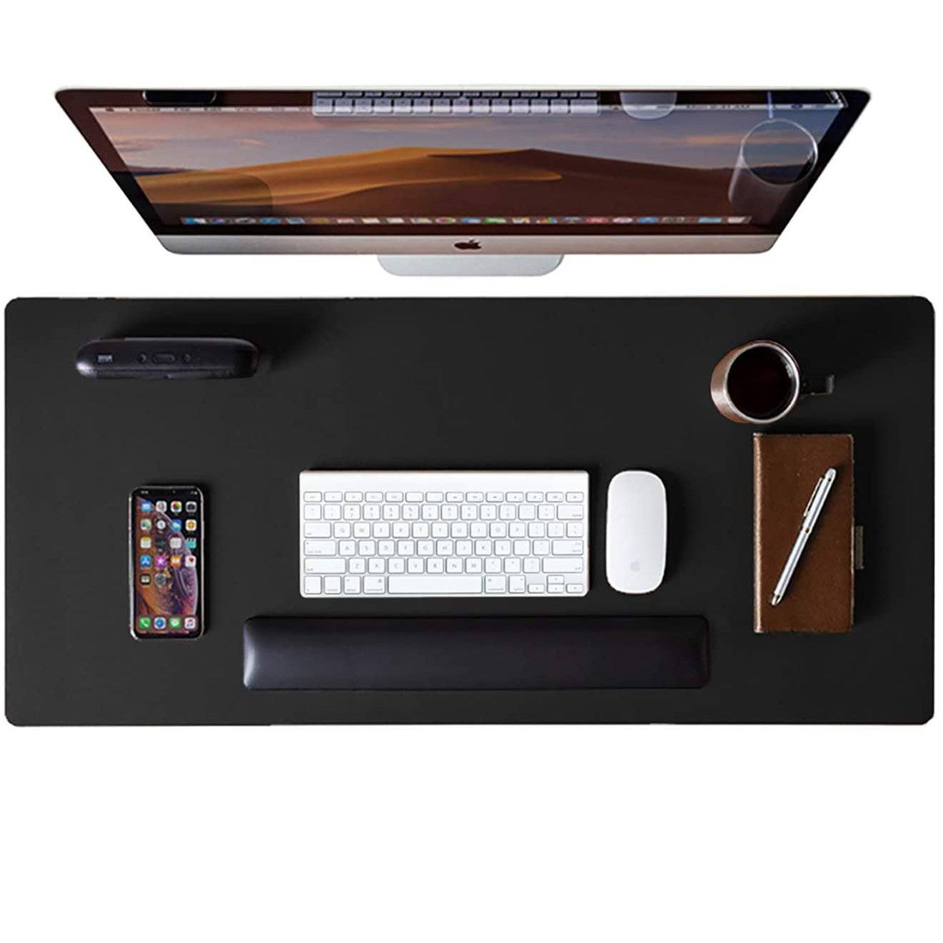 Waterproof Leather Desk Writing Pad for Office and Home Black Desk Pad - Tophatter Daily Deals