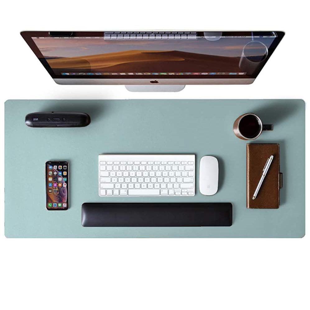 Waterproof Leather Desk Writing Pad for Office and Home Light Blue Desk Pad - Tophatter Daily Deals
