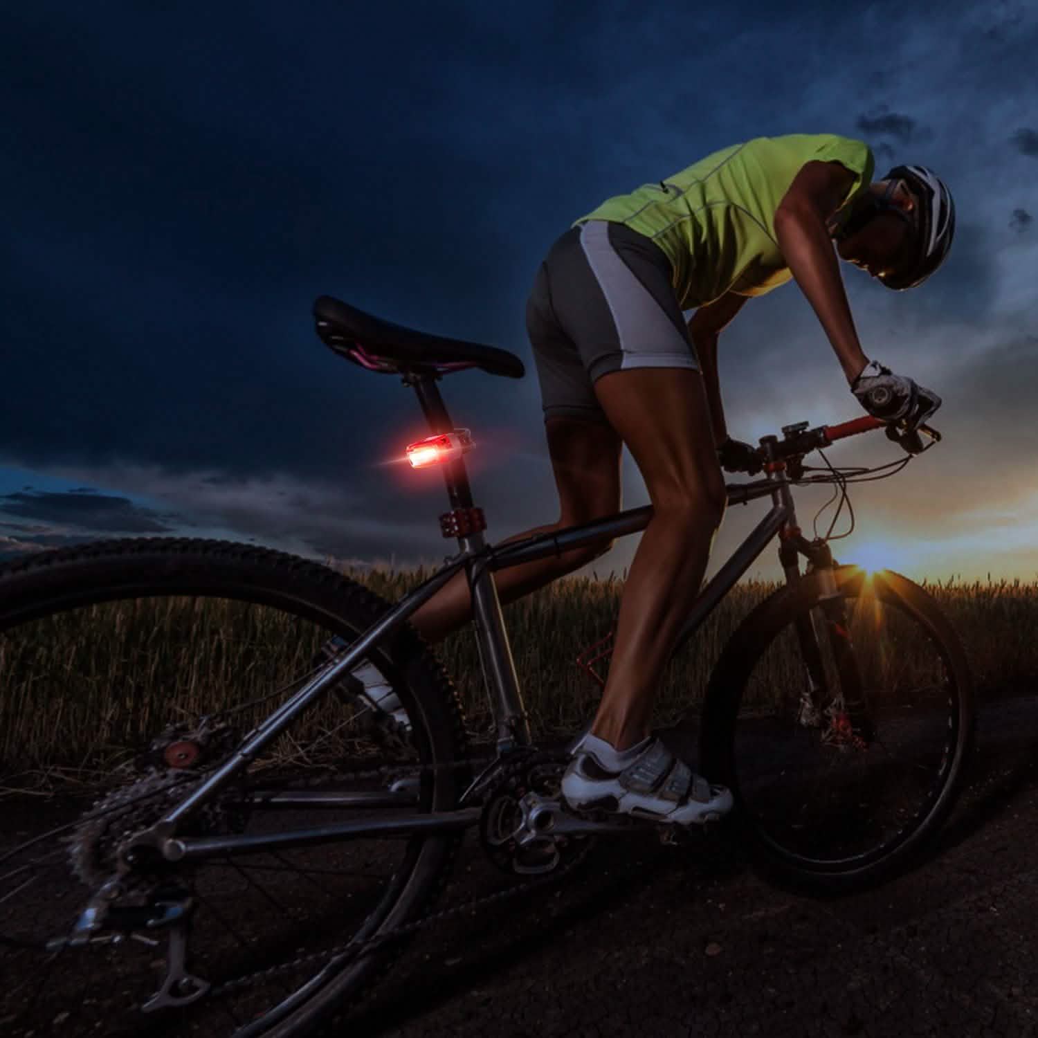 Waterproof USB Rechargeable LED Bicycle Tail Warning Lamp Outdoor Recreation - Tophatter Daily Deals