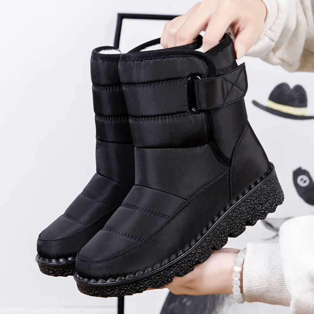 Waterproof Winter Boots For Couples Warm Ankle Shoes Black Boots - Tophatter Daily Deals
